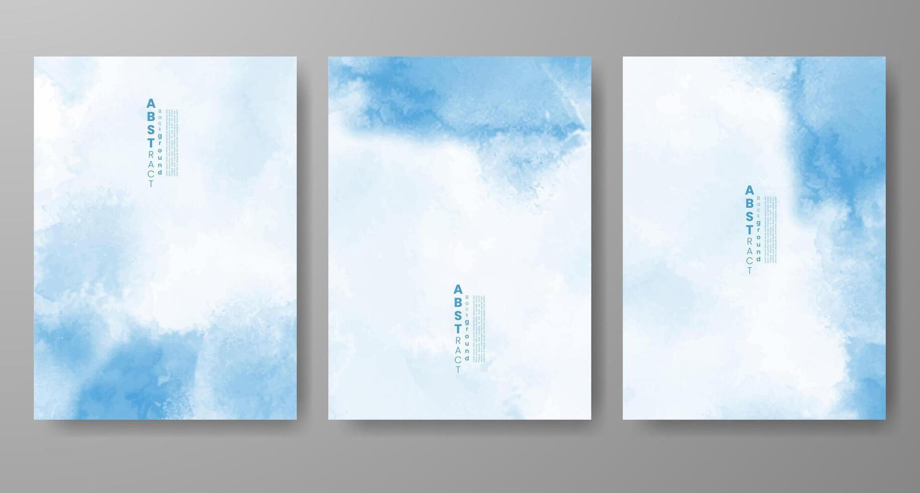 Set of creative hand painted abstract watercolor background. Design for your cover, date, postcard, banner, logo. vector