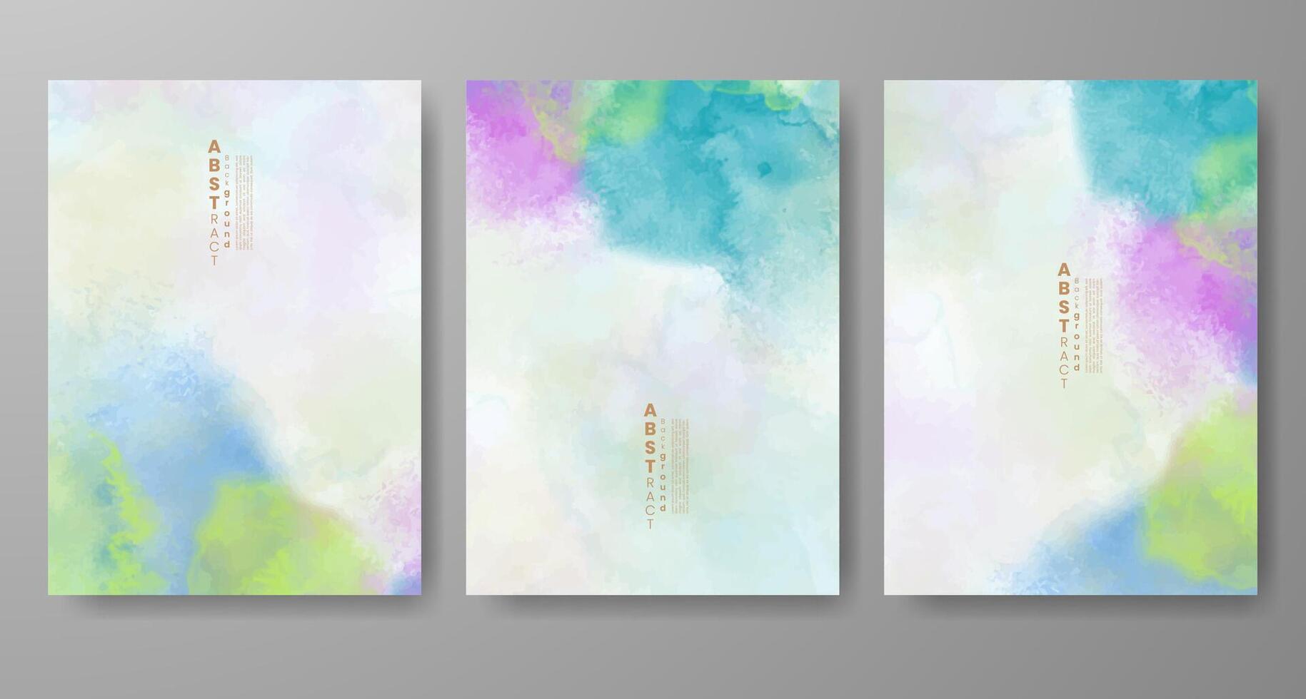 Set of creative hand painted abstract watercolor background. Design for your cover, date, postcard, banner, logo. vector