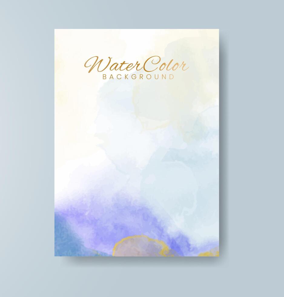 Cards with watercolor background. Design for your cover, date, postcard, banner, logo. vector