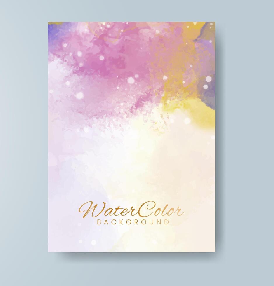 Cards with watercolor background. Design for your cover, date, postcard, banner, logo. vector