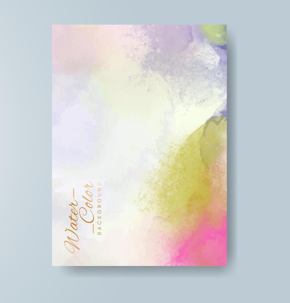 Cards with watercolor background. Design for your cover, date, postcard, banner, logo. vector