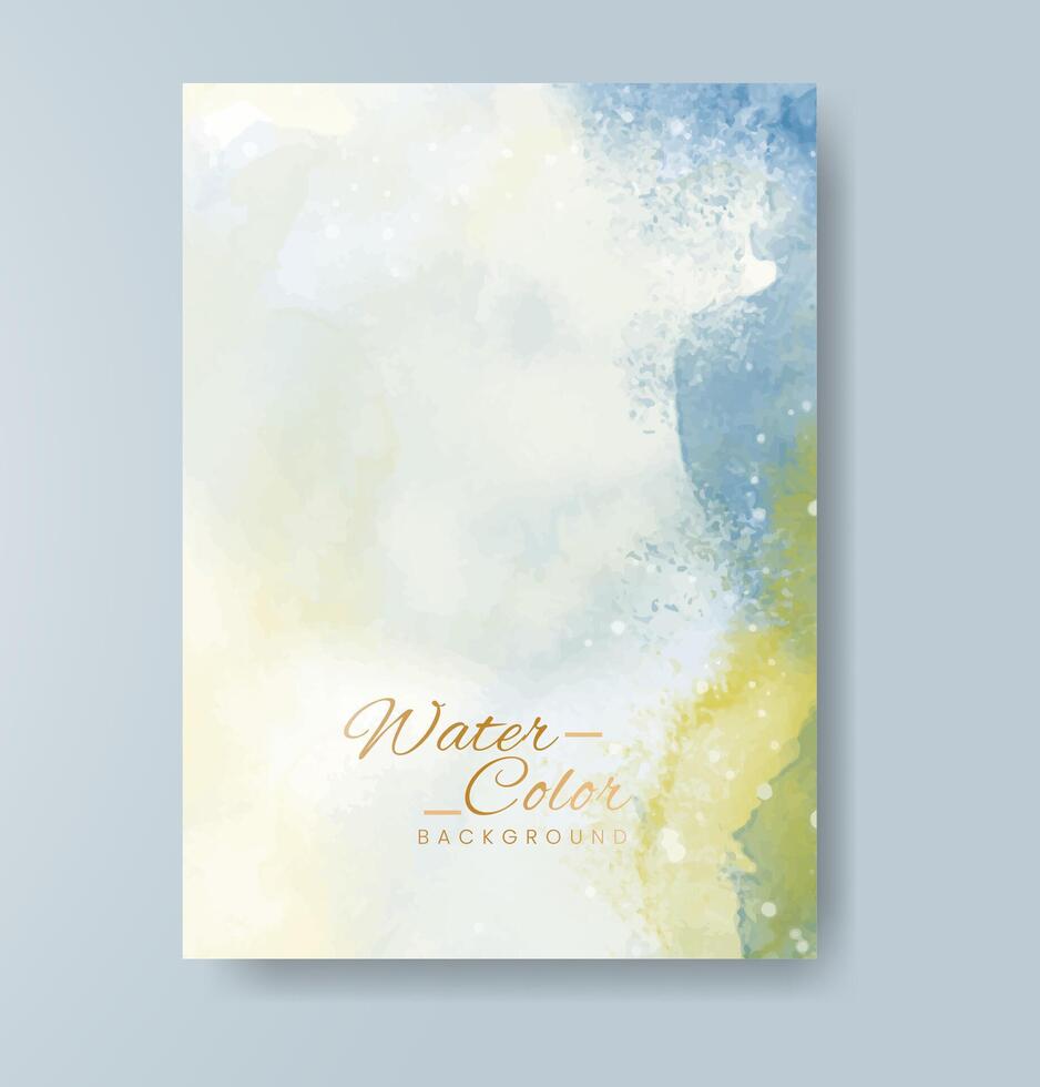Cards with watercolor background. Design for your cover, date, postcard, banner, logo. vector