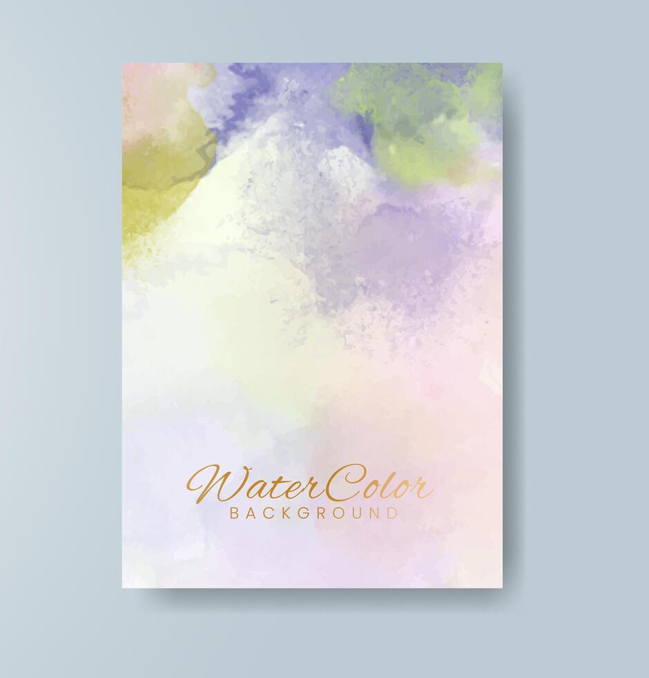 Cards with watercolor background. Design for your cover, date, postcard, banner, logo. vector