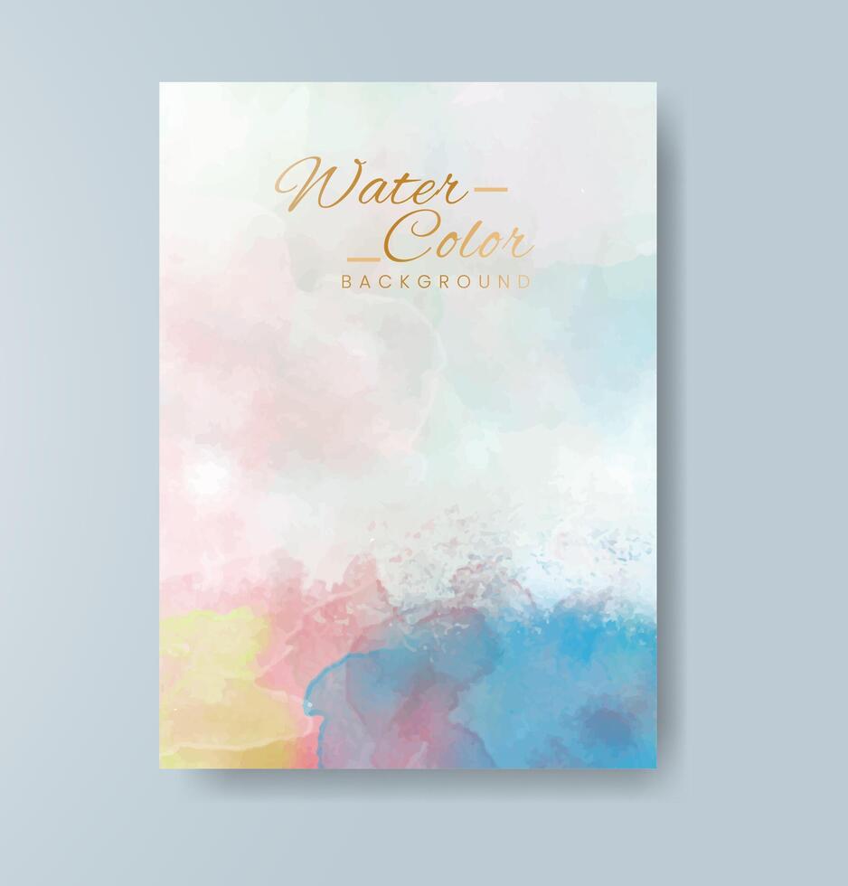 Cards with watercolor background. Design for your cover, date, postcard, banner, logo. vector