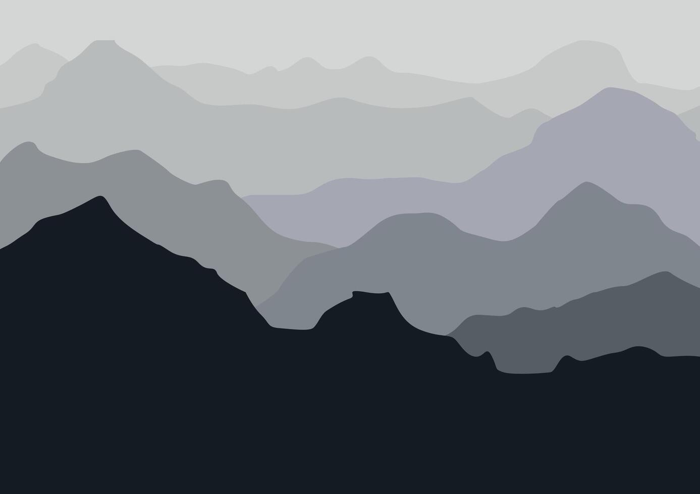Landscape mountains in nature. Illustration in flat style. vector