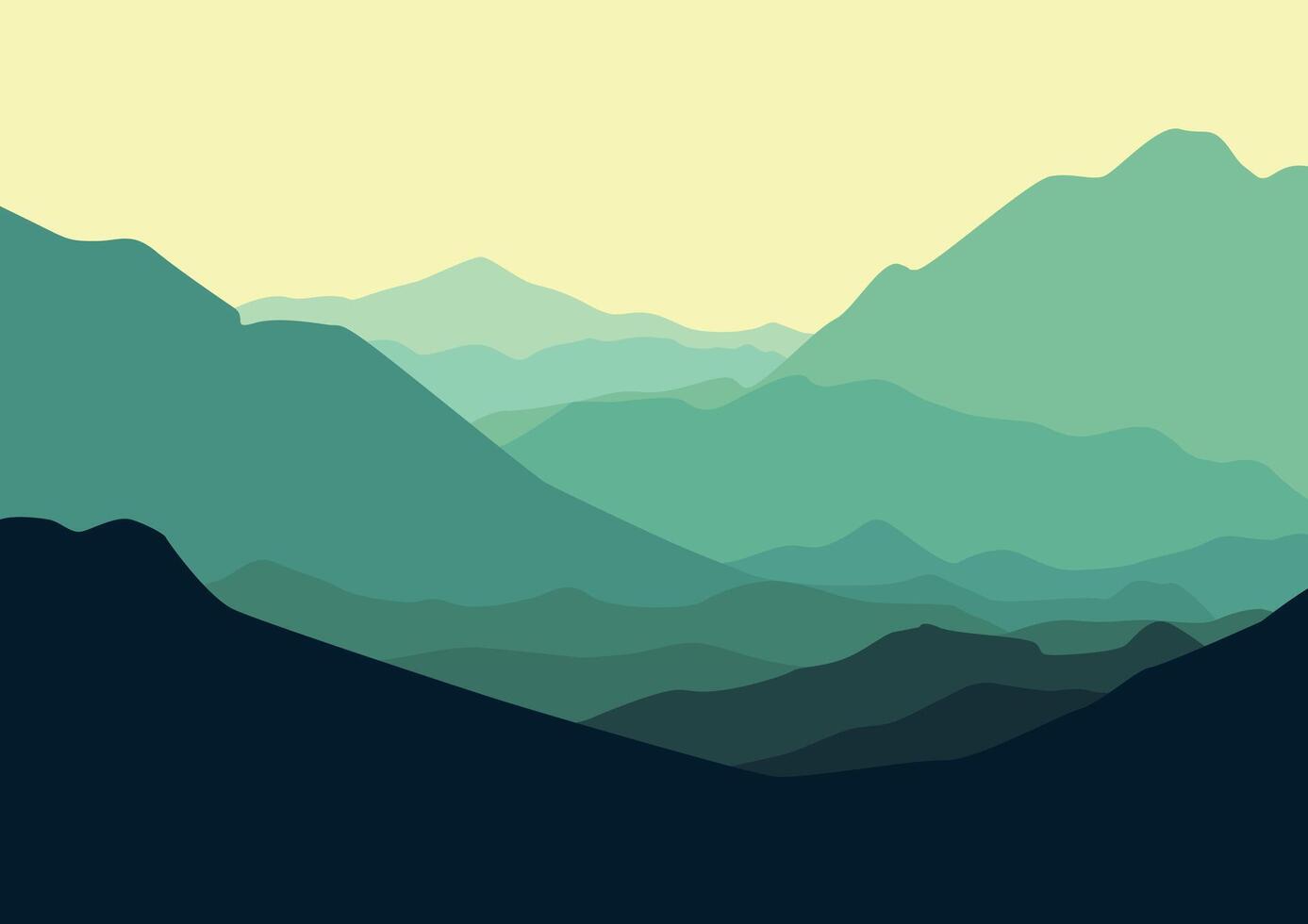 Landscape mountains in nature. Illustration in flat style. vector