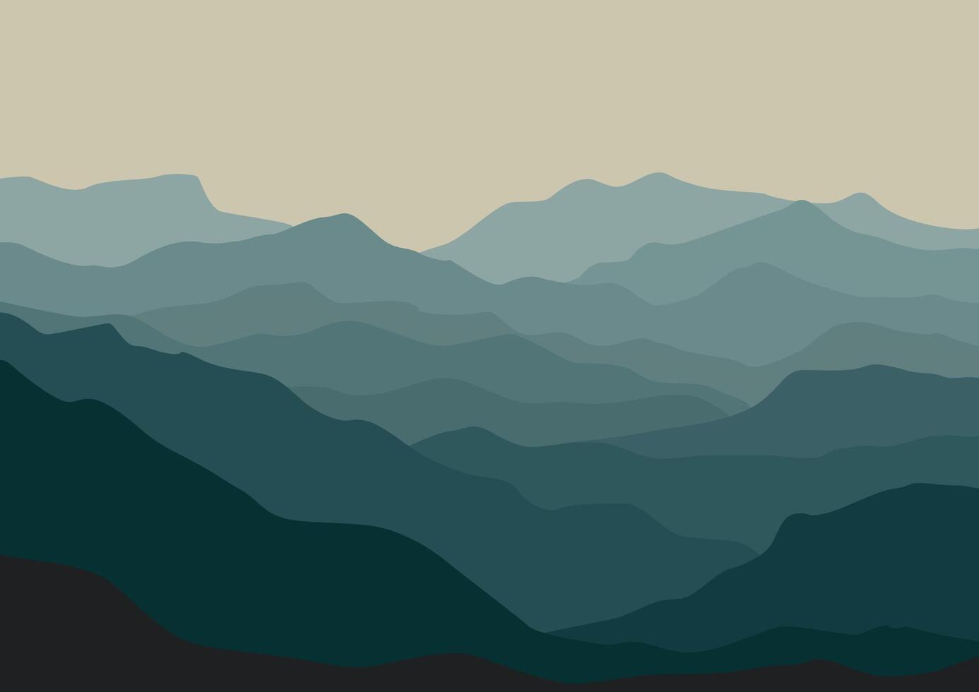 Landscape mountains in nature. Illustration in flat style. vector