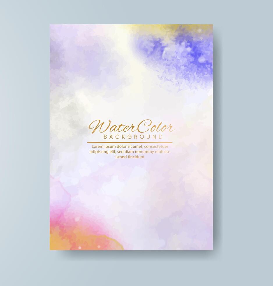 Cards with watercolor background. Design for your cover, date, postcard, banner, logo. vector