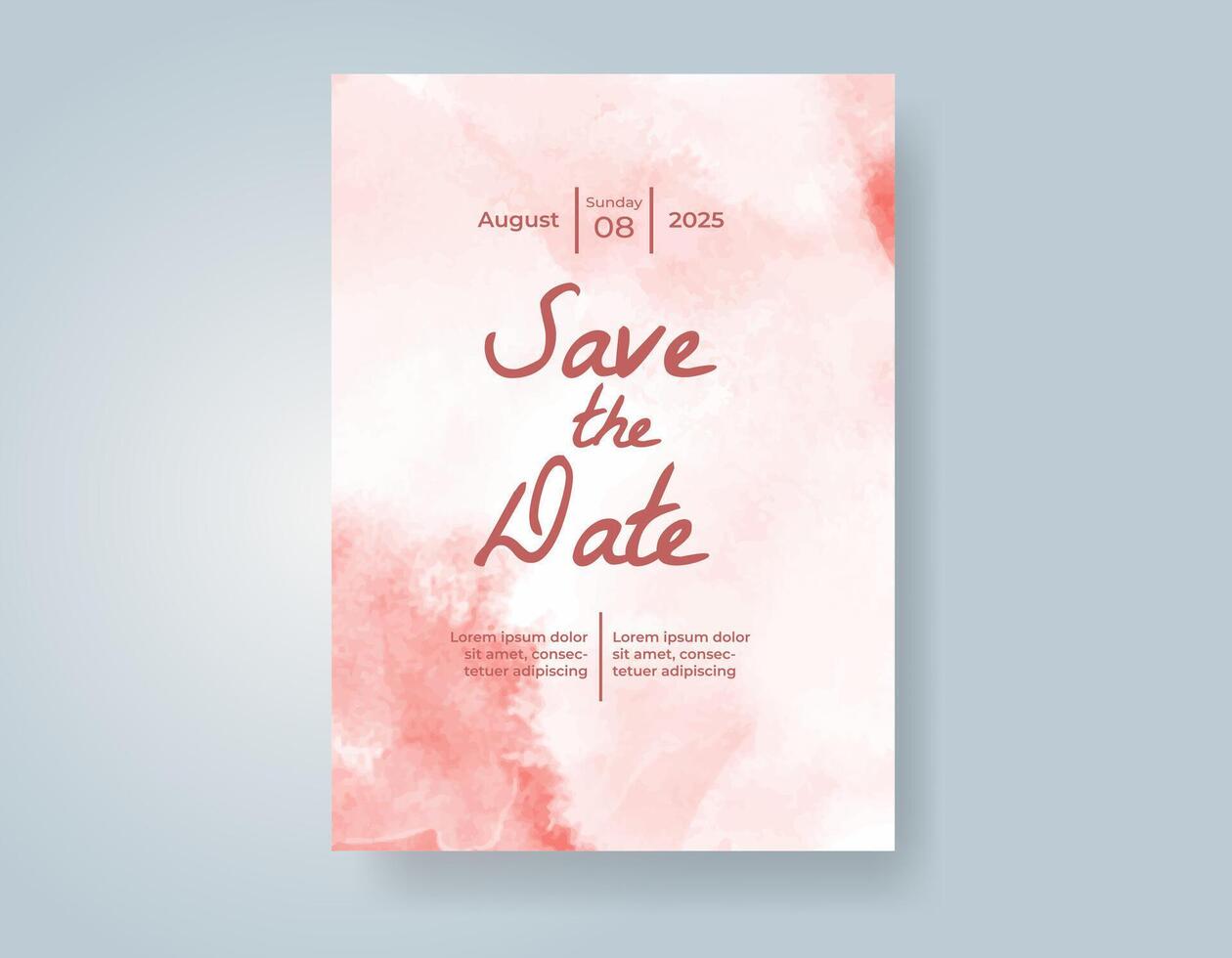 Wedding invitation with abstract watercolor background vector