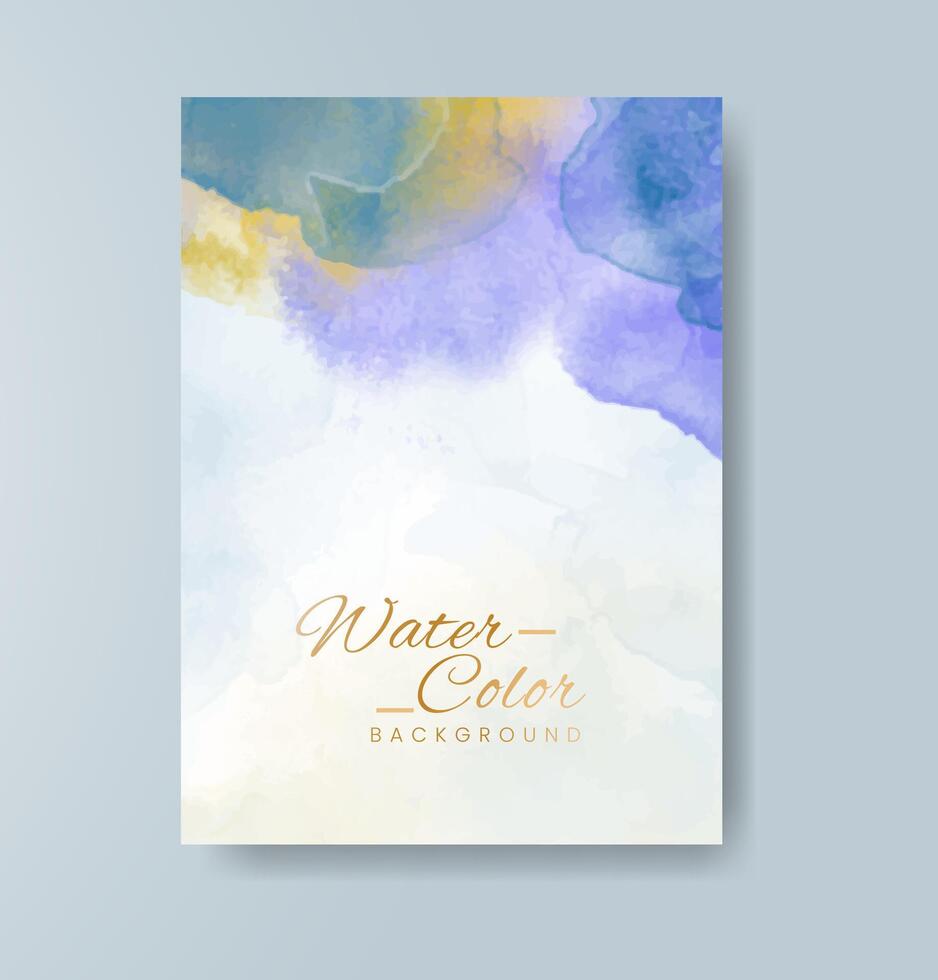 Cards with watercolor background. Design for your cover, date, postcard, banner, logo. vector