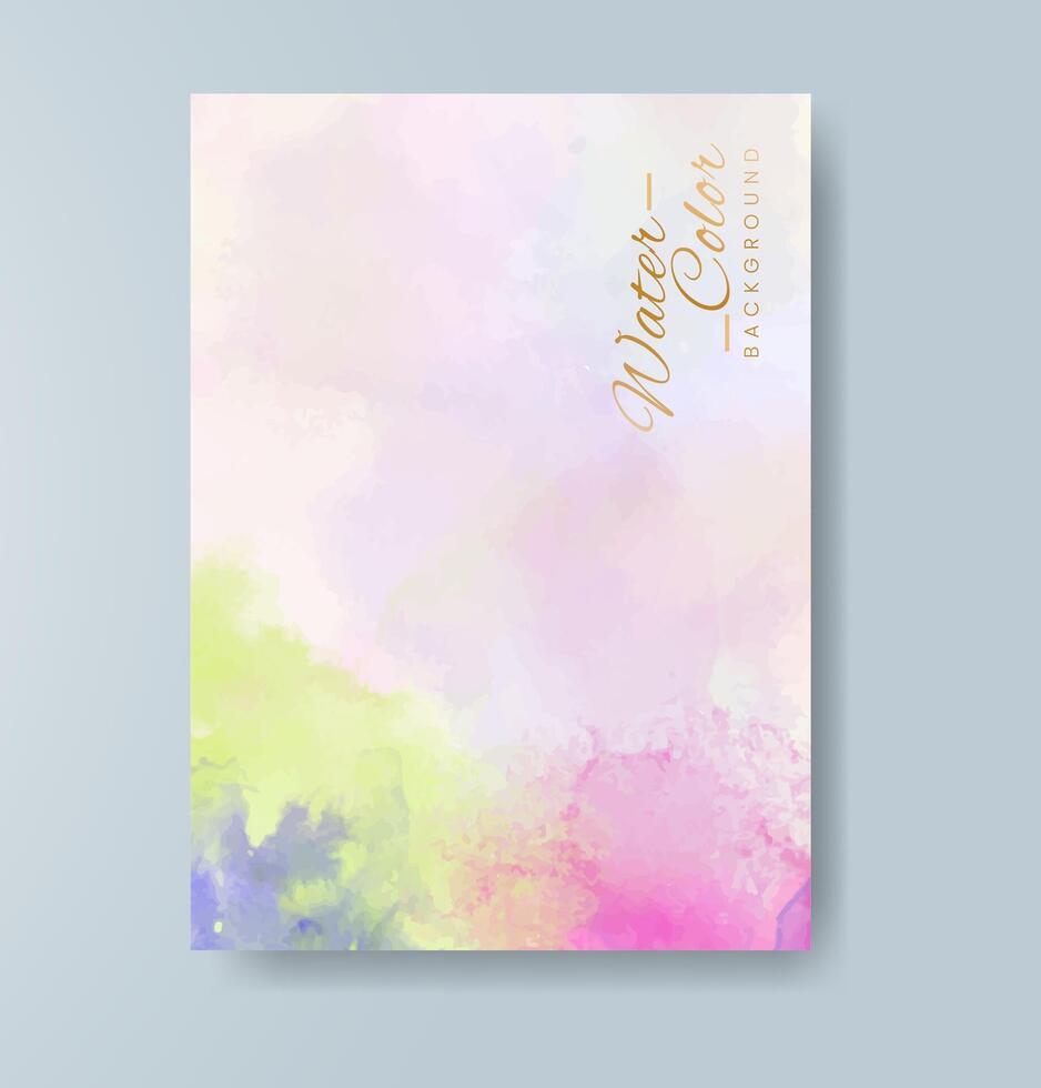 Cards with watercolor background. Design for your cover, date, postcard, banner, logo. vector