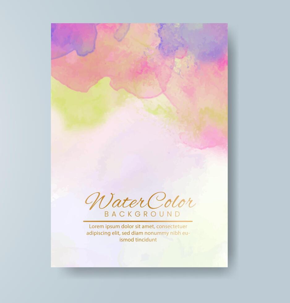 Cards with watercolor background. Design for your cover, date, postcard, banner, logo. vector