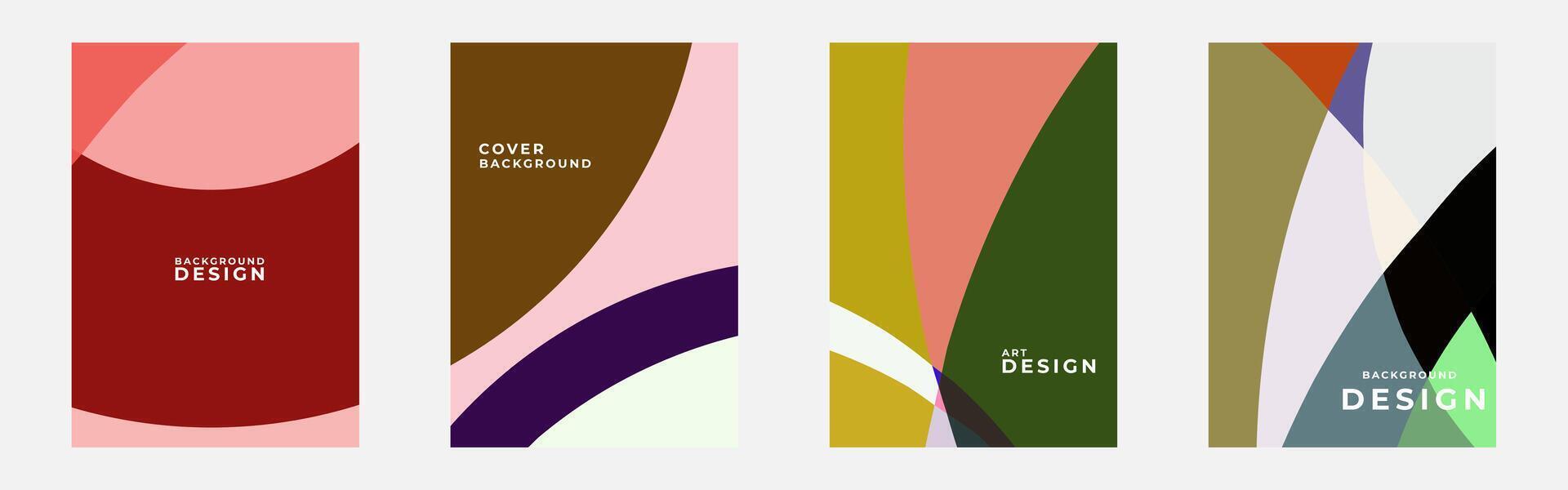 set of vibrant colorful cover design background vector