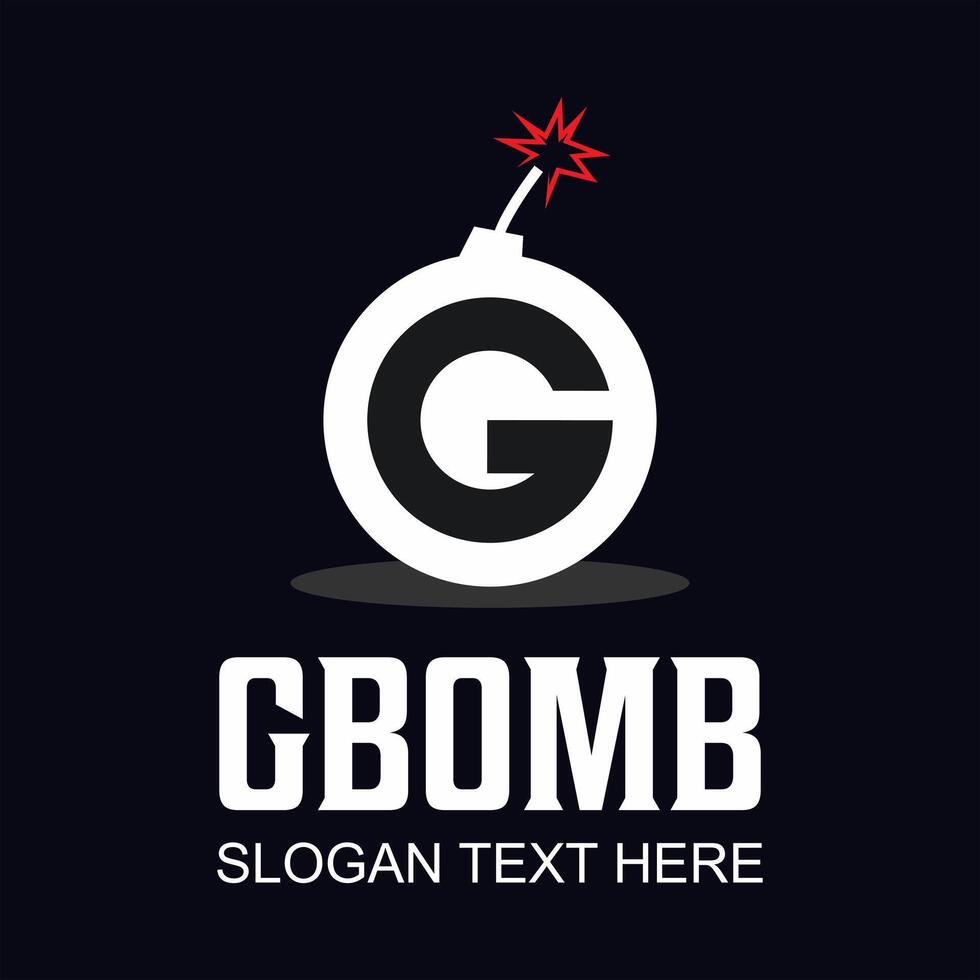 initial G BOMB idea logo design vector