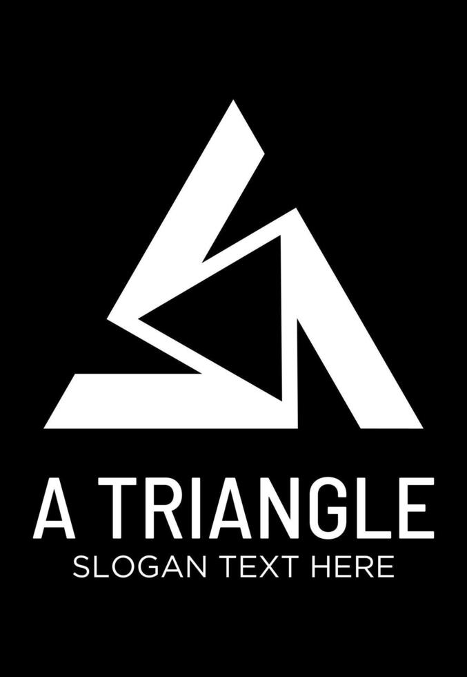 initial A with triangle logo design vector