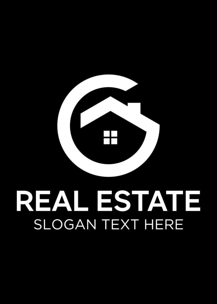 initial G realestate idea logo design vector