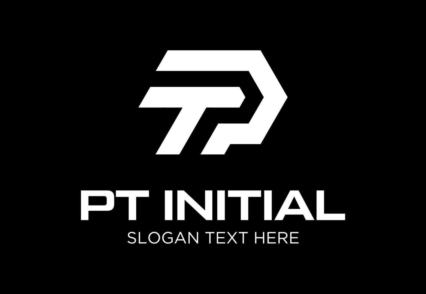 initial pt idea logo design vector