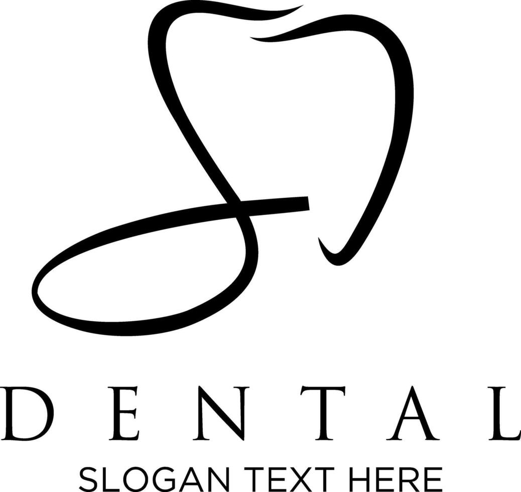 nitial sd dental idea logo design vector