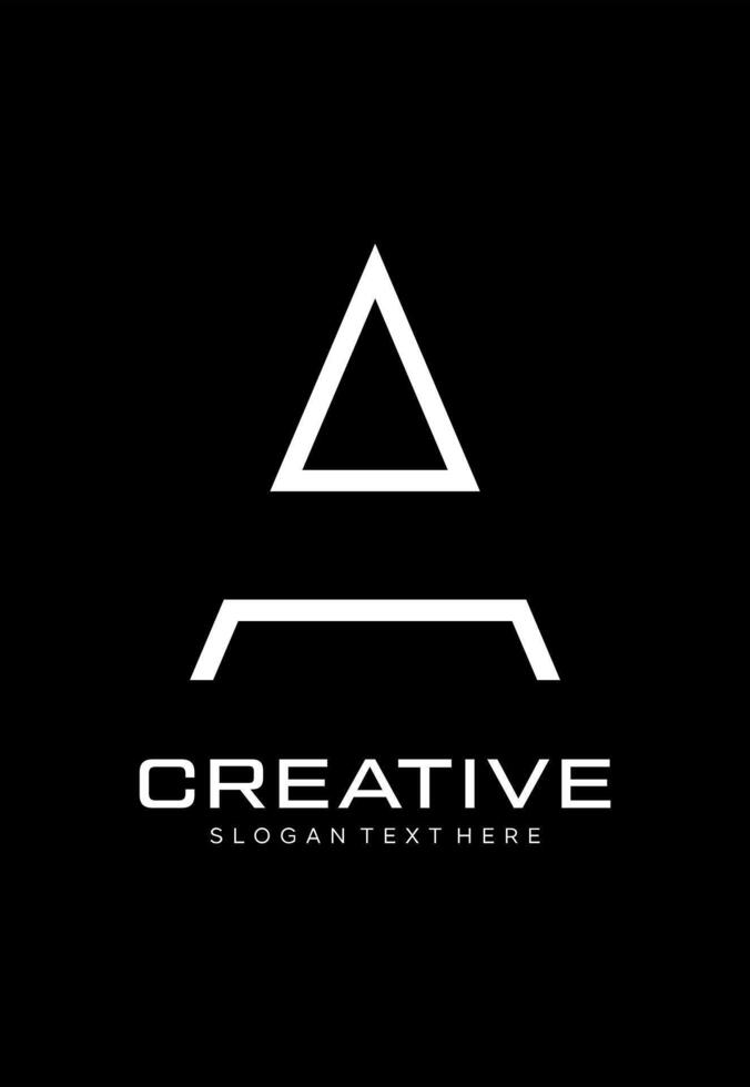 initial a triangle idea logo design vector