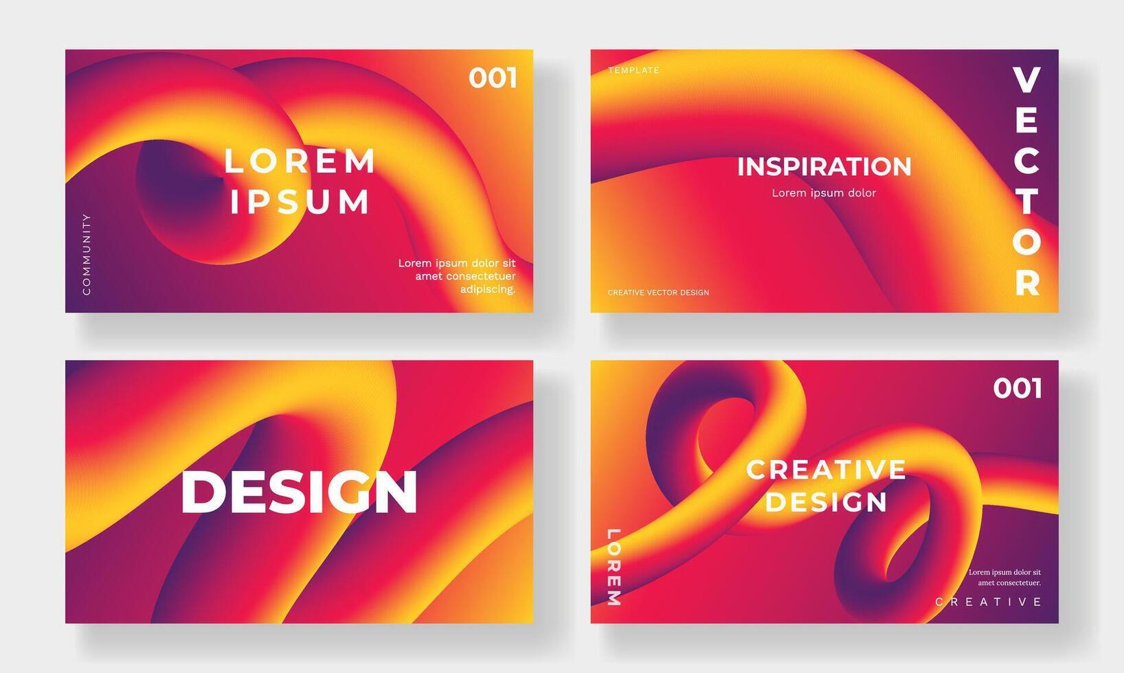 Set of template background design . Collection of creative abstract gradient vibrant colorful perspective geometric shape background. Art design for business card, cover, banner, wallpaper. vector