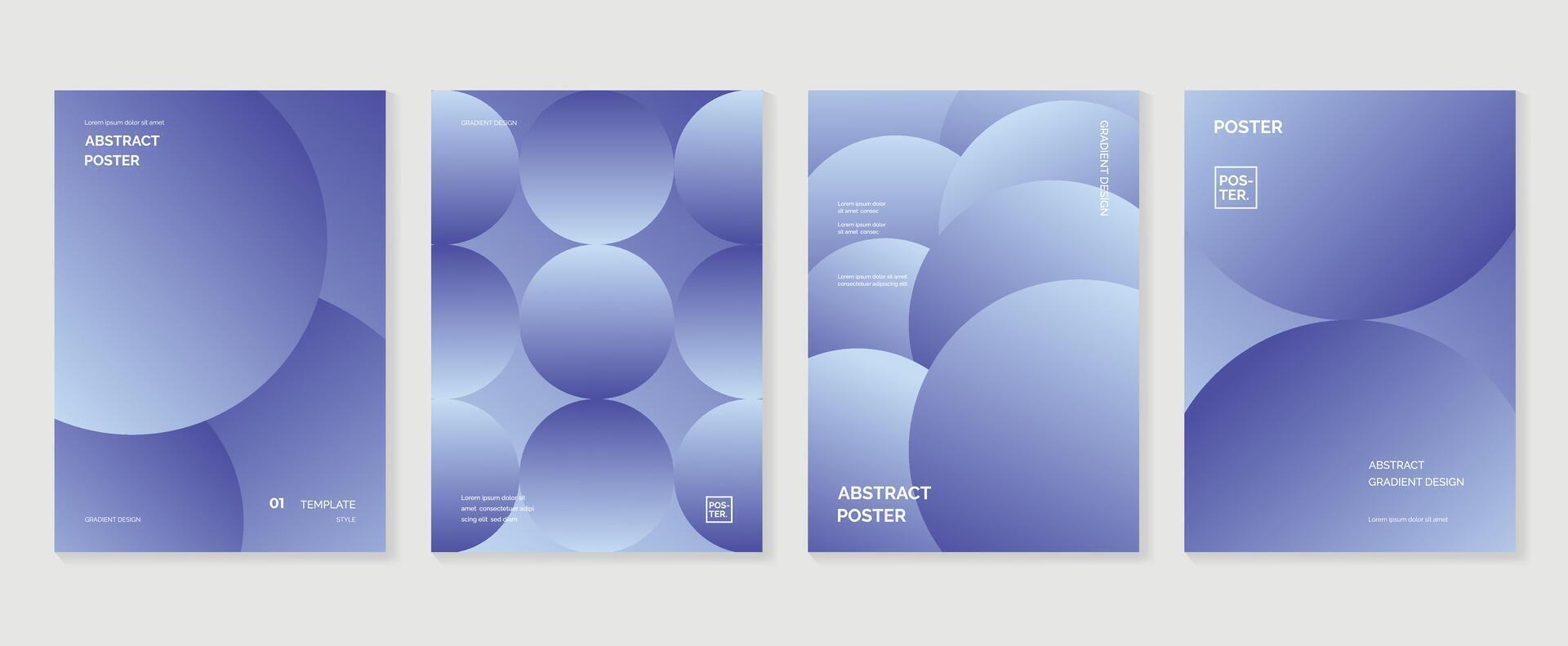 Modern gradient poster background set. Minimalist style cover template with vibrant perspective 3d geometric prism shapes collection. Ideal design for social media, cover, banner, flyer. vector