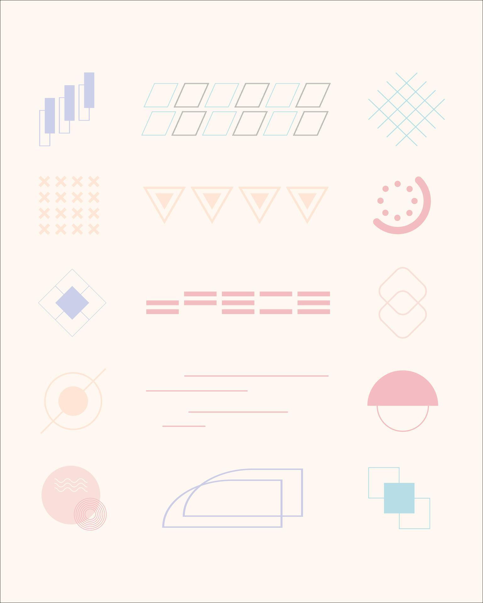 Flat geometric shape element bundle 46655339 Vector Art at Vecteezy
