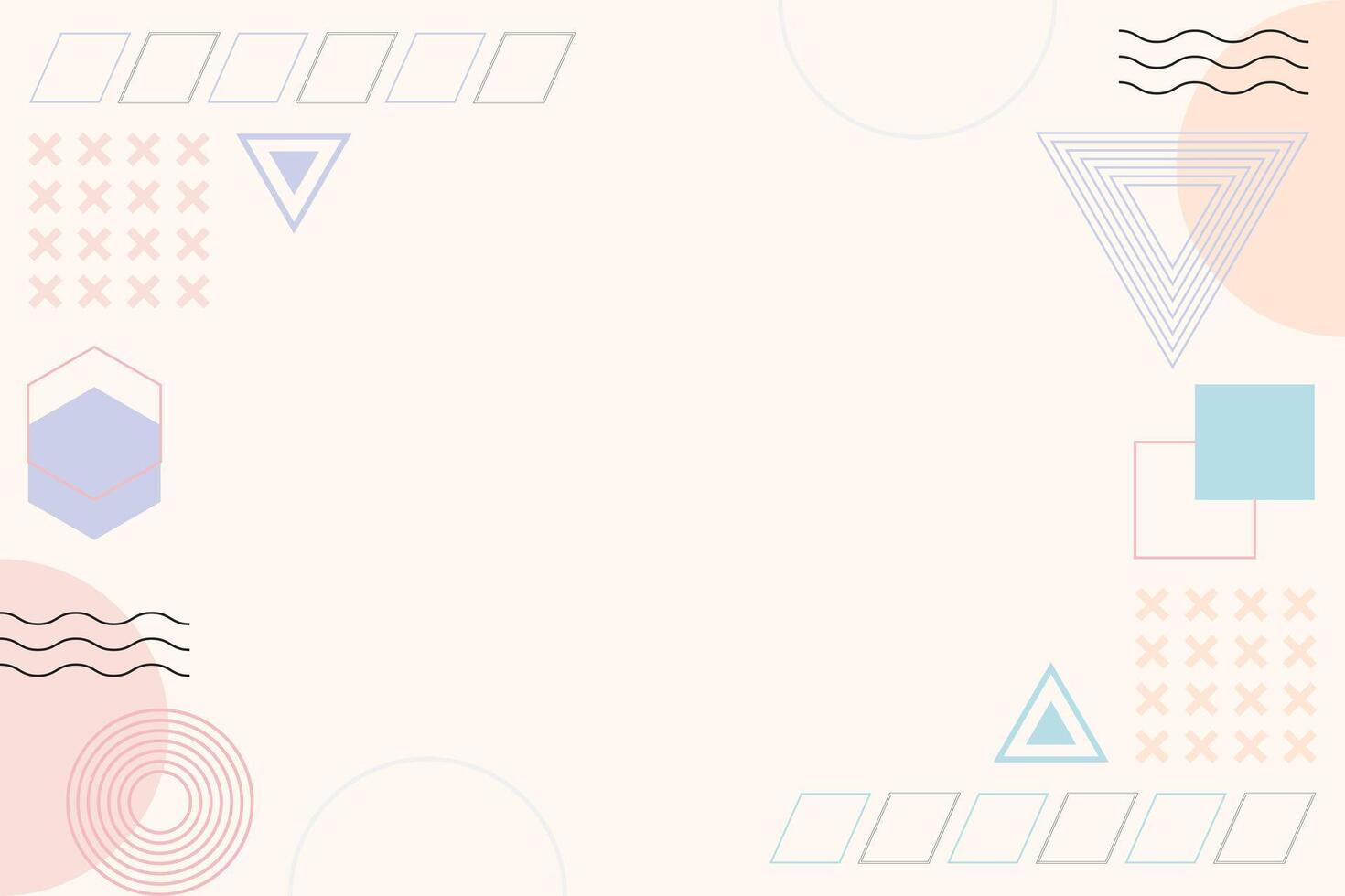 Flat geometric shape element background template vector