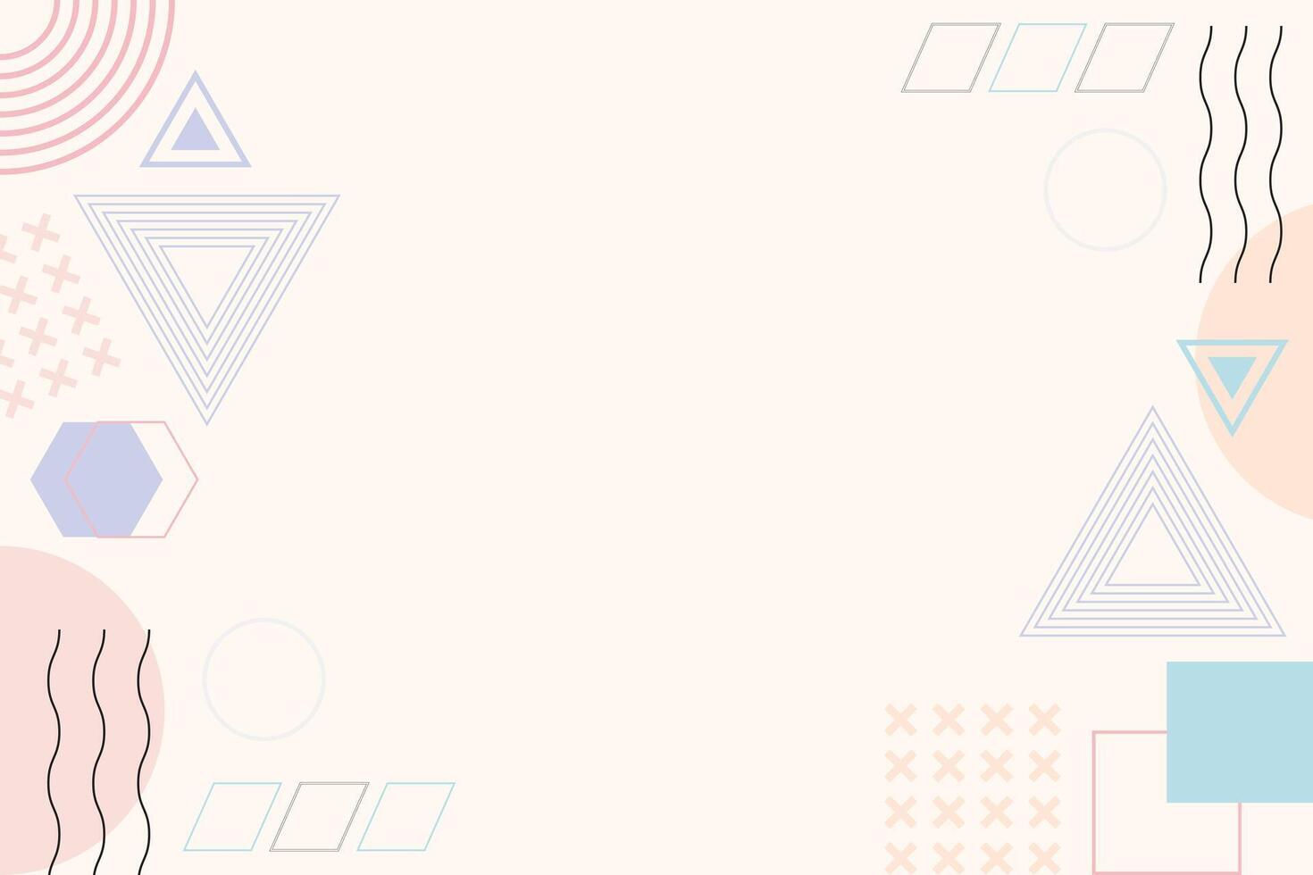 Flat geometric shape element background template vector
