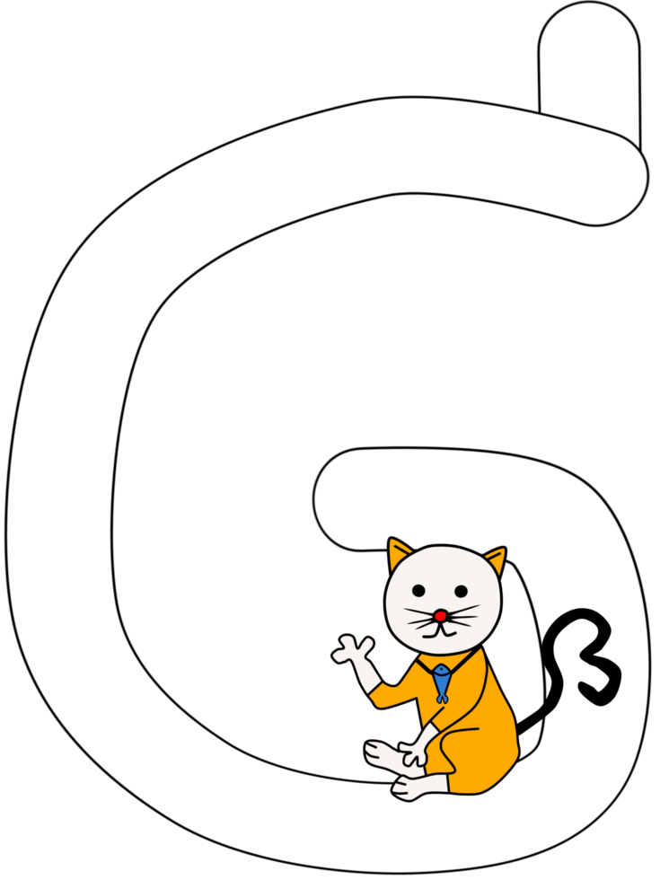 alphabet a to z with orange cat png