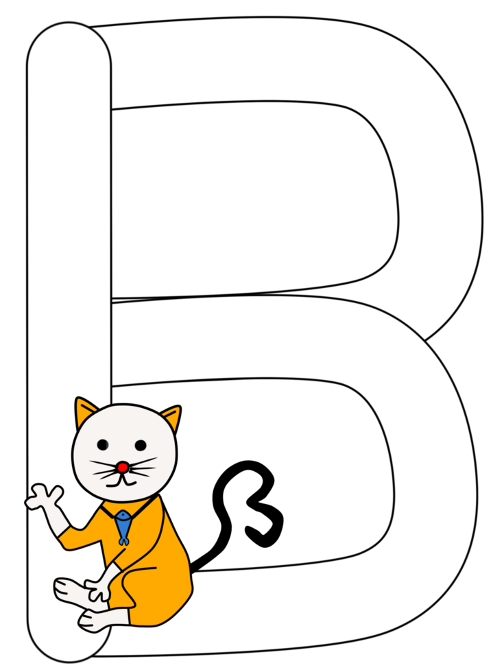 alphabet a to z with orange cat png