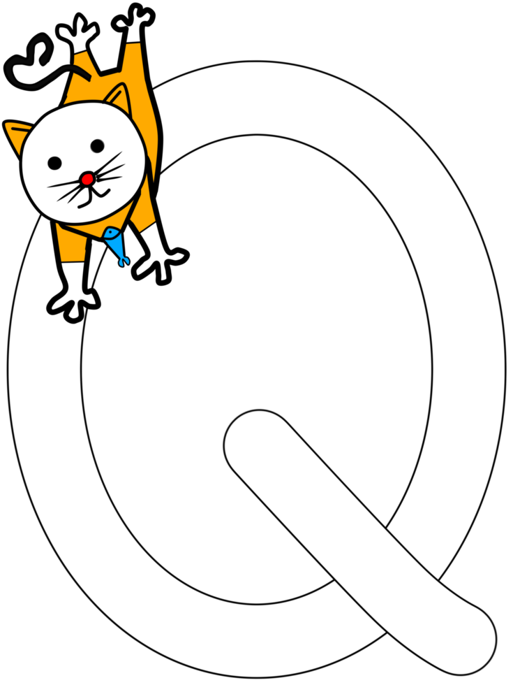 alphabet a to z with orange cat png