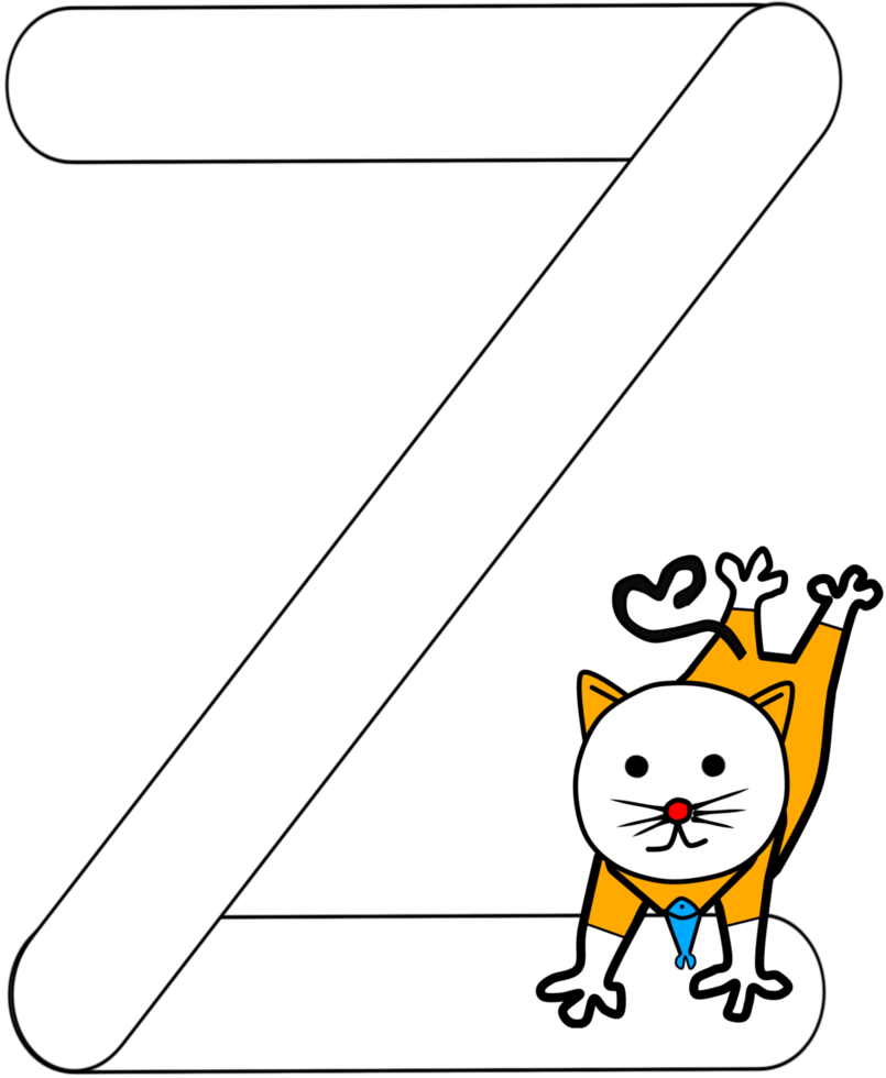 alphabet a to z with orange cat png
