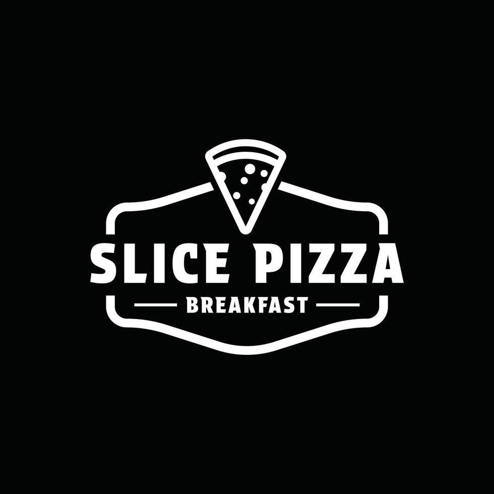slice pizza logo design concept vintage retro style vector