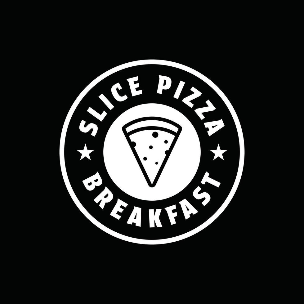 slice pizza logo design concept vintage retro label circle vector
