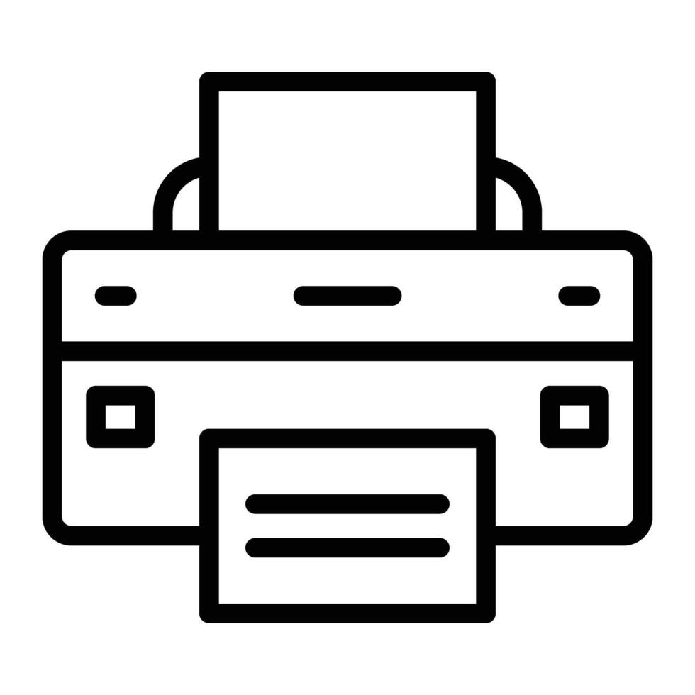 Printer Line Icon Design vector