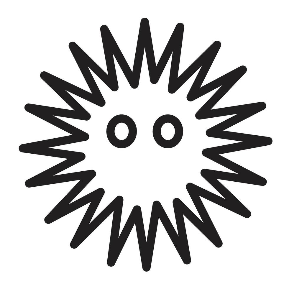 Sea Urchin Line Icon Design vector