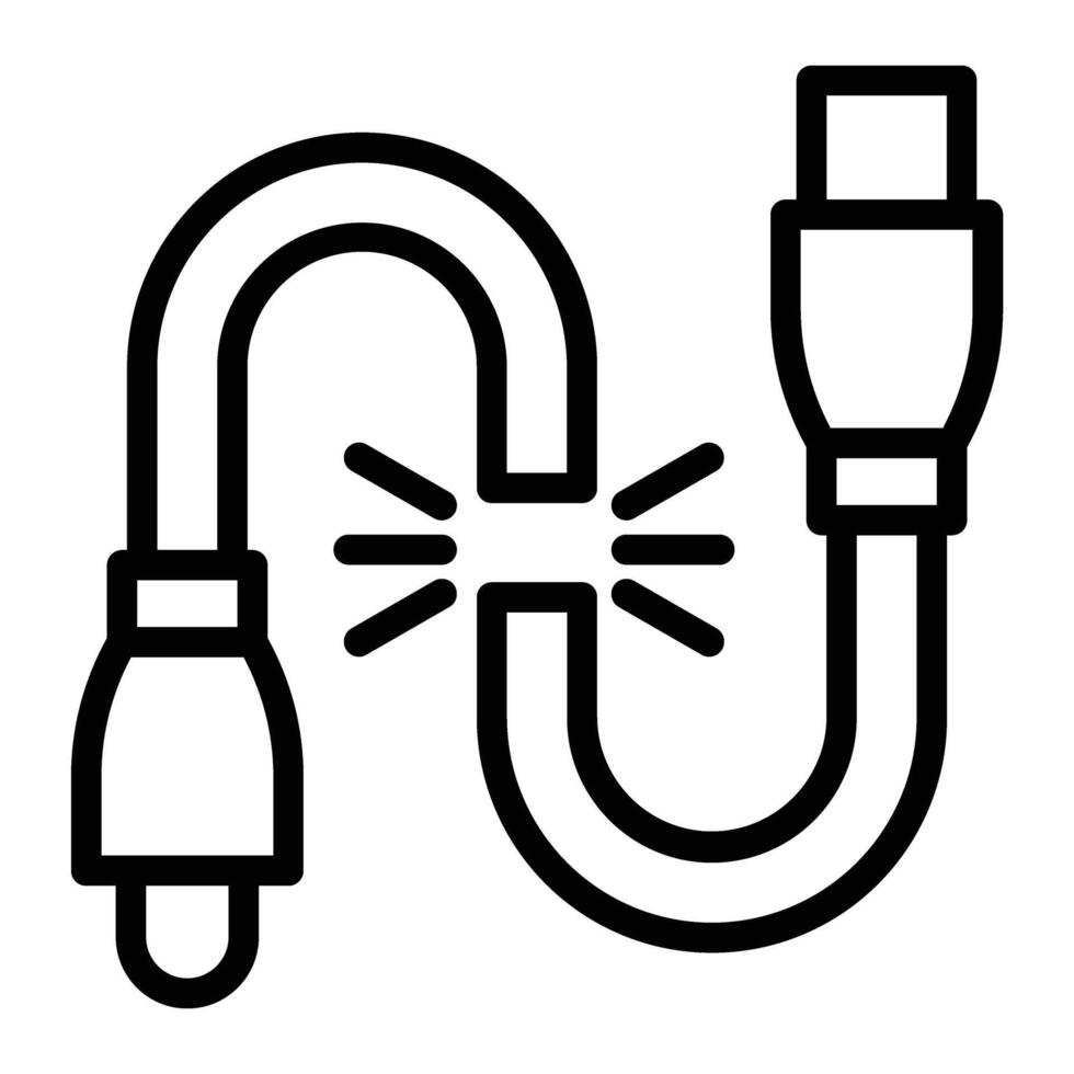 Broken Wire Line Icon Design vector