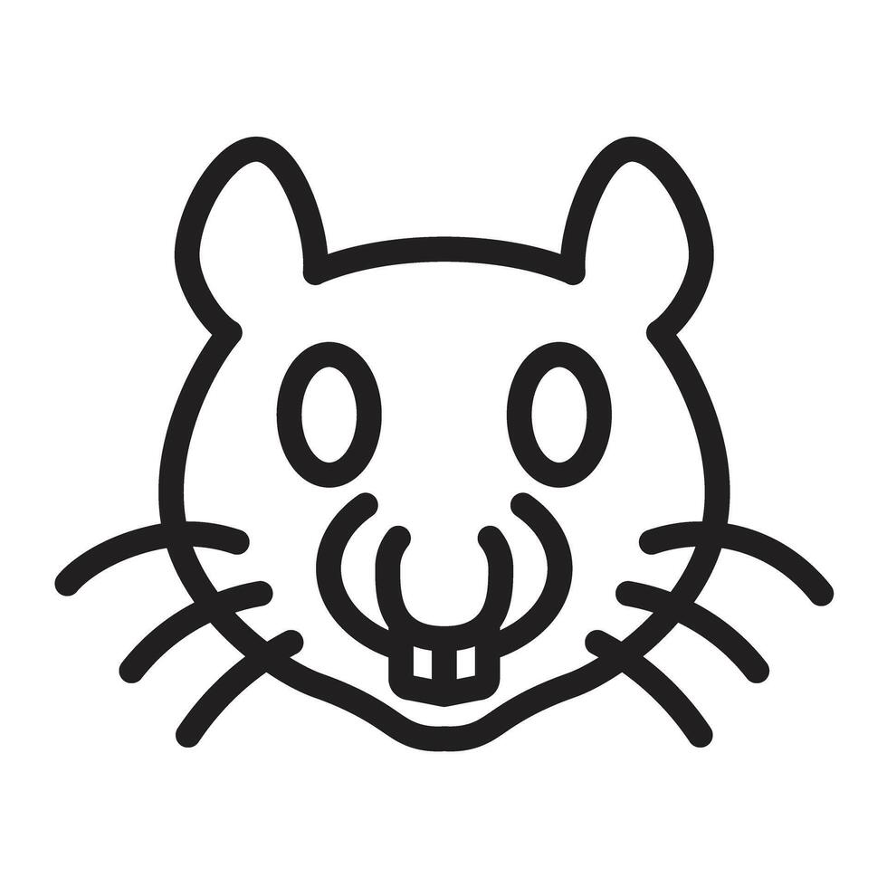 Hamster Line Icon Design vector