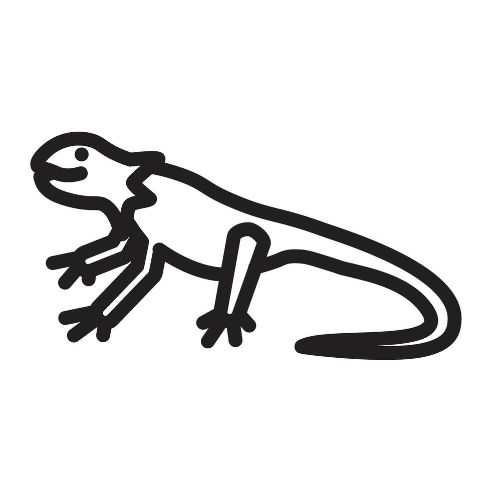 Bearded Dragon Line Icon Design vector