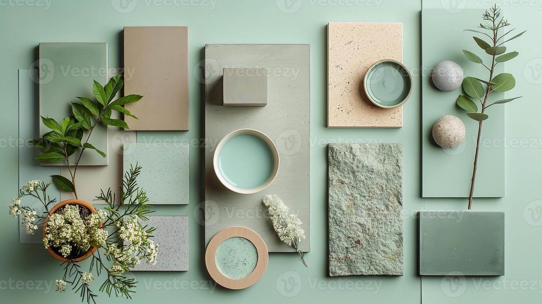 Green and Beige Color Palette with Natural Elements photo