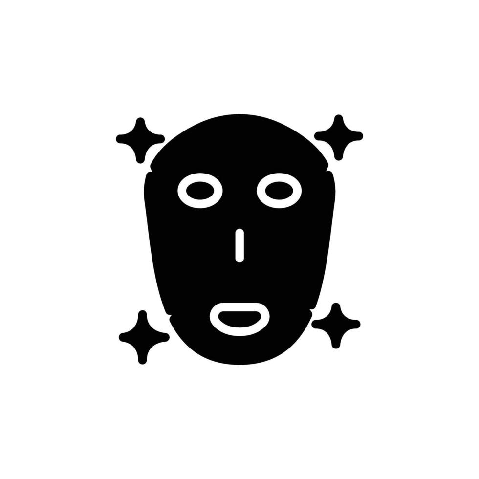 beauty face mask icon solid style vector