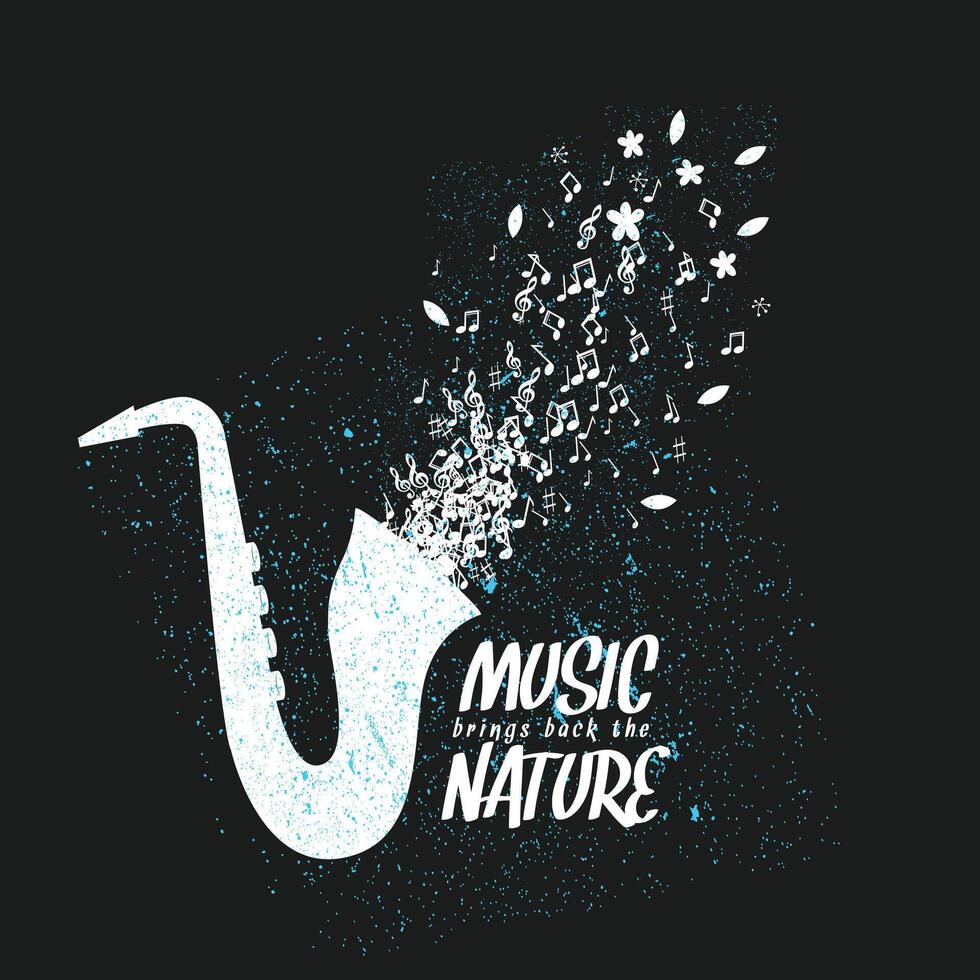 a black and blue image of a swan and the words music in blue. vector
