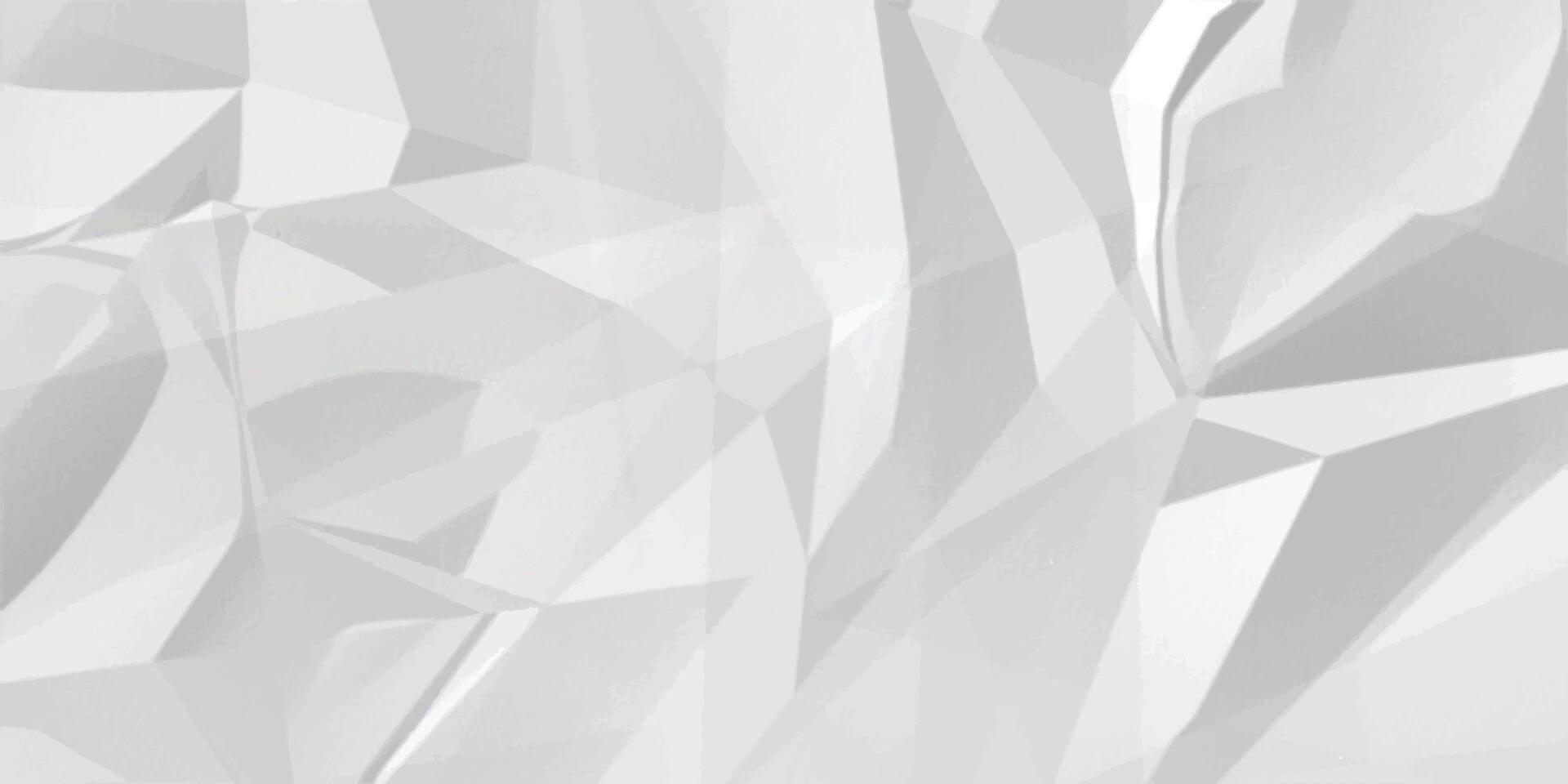 White crumpled Paper texture background. Clean empty white wrinkled paper background vector