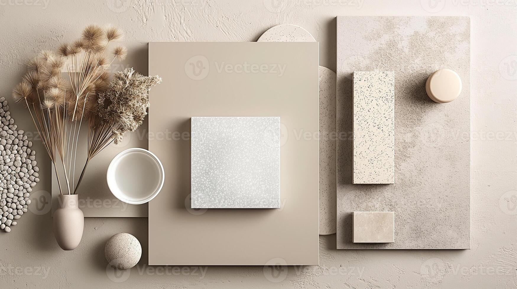 Neutral Toned Material and Texture Flat Lay photo