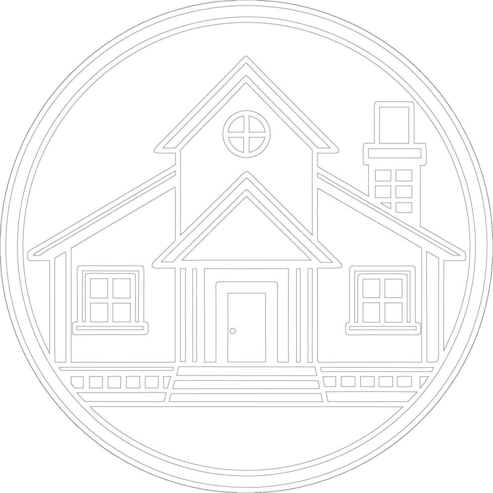 house coloring page for adults vector