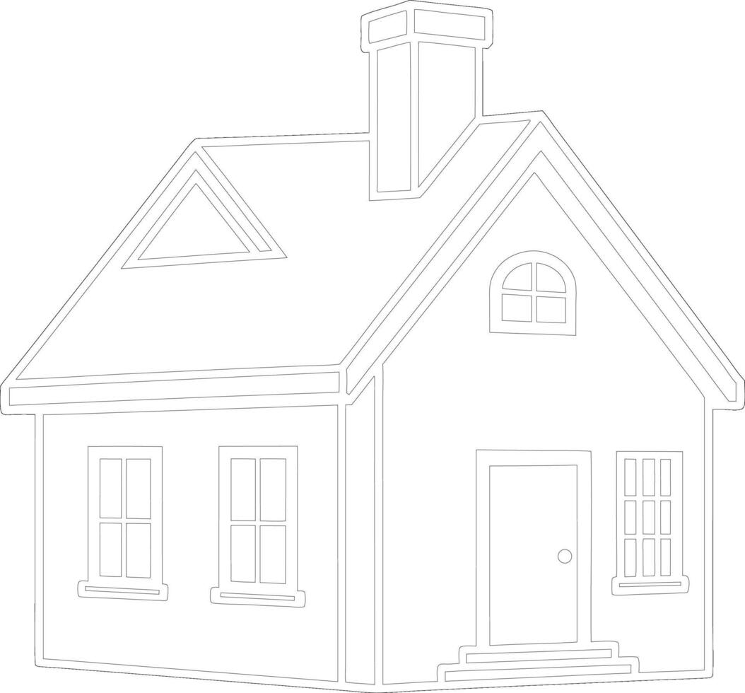 house coloring page for adults vector
