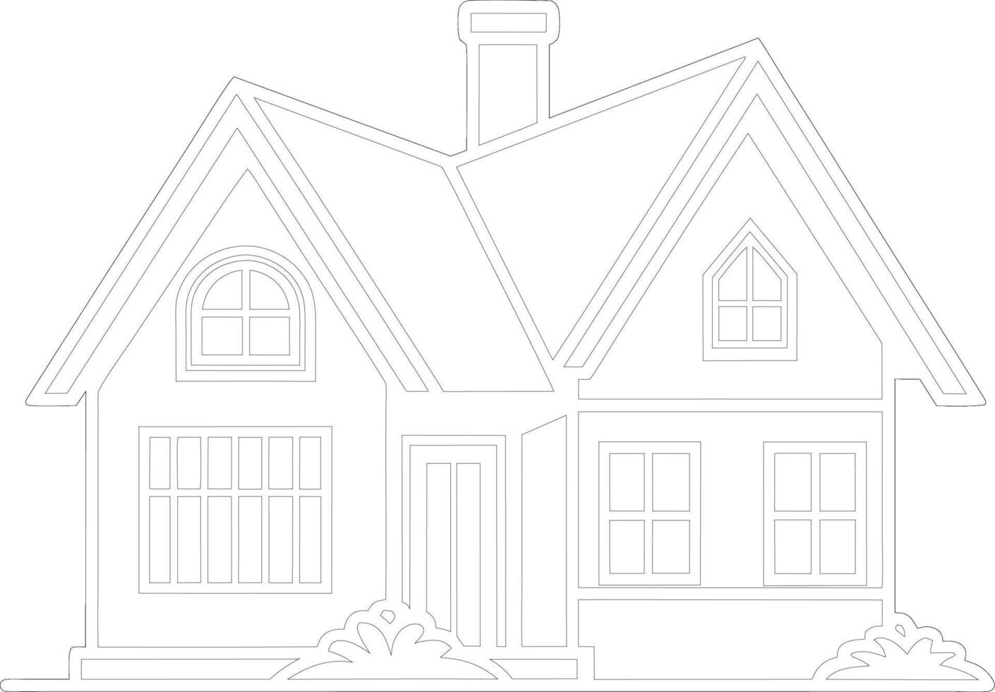 house coloring page for adults vector