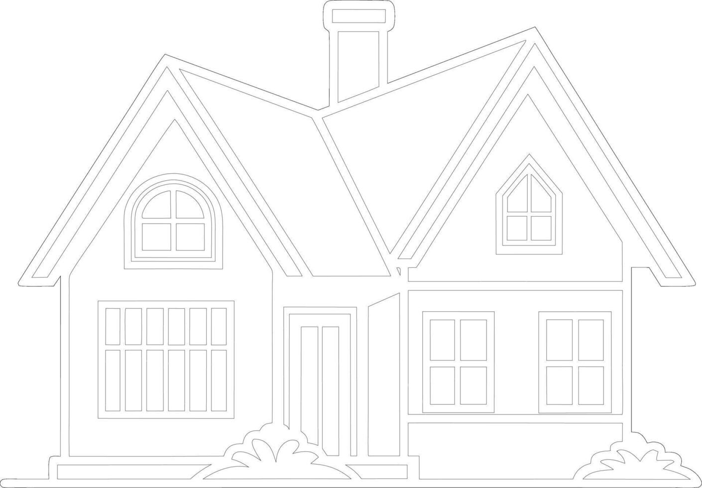 house coloring page for adults vector