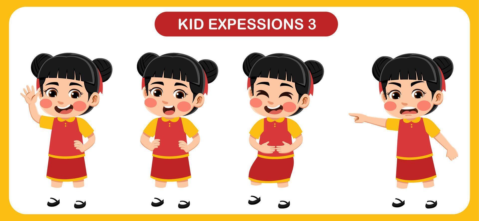 children with various expressions. Good for application in various design and other promotional needs vector