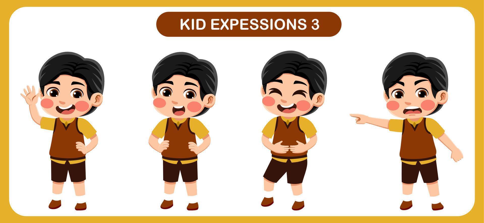 children with various expressions. Good for application in various design and other promotional needs vector
